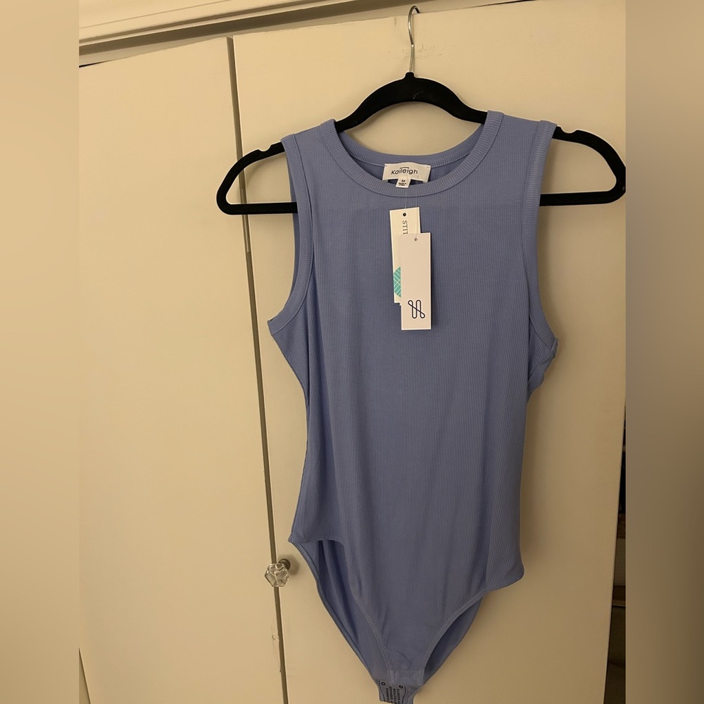Kaileigh Light Blue Sleeveless Bodysuit